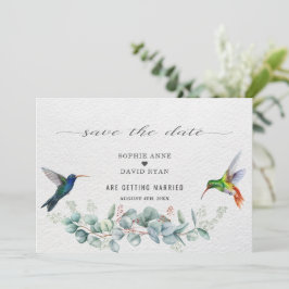 Exotic Hummingbirds Eucalyptus Protea Wedding  セーブザデート