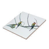 Exotic Indian kerala Bee-Eater Birds on Branch タイル (側面)