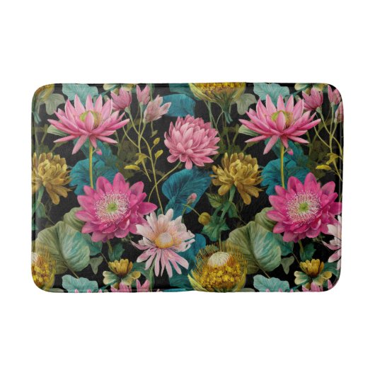 Exotic Jungle Pattern BOHO Tropical Aesthetic  バスマット (正面)