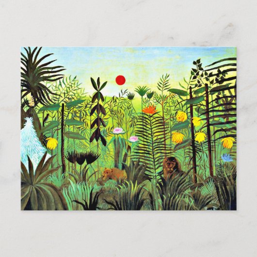 Exotic Landscape with Lion and Lioness, ポストカード (正面)