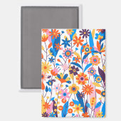 Exotic Multicolored Floral Background-32939 マグネット (正面/裏面)
