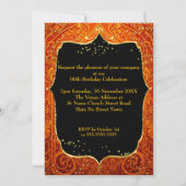 Exotic Orange Fabulous Stunning Gold Birthday 招待状 (裏面)