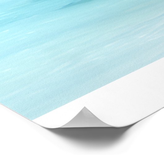 Exotic Palm Beach Turquoise Water Sunny Paradise ポスター (角)