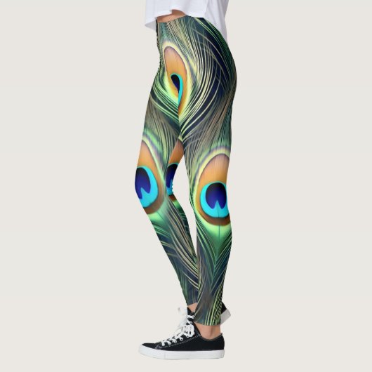 Exotic Peacock Feather leggings  レギンス (左)
