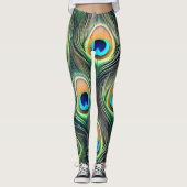 Exotic Peacock Feather leggings レギンス (正面)