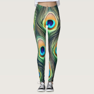 Exotic Peacock Feather leggings  レギンス