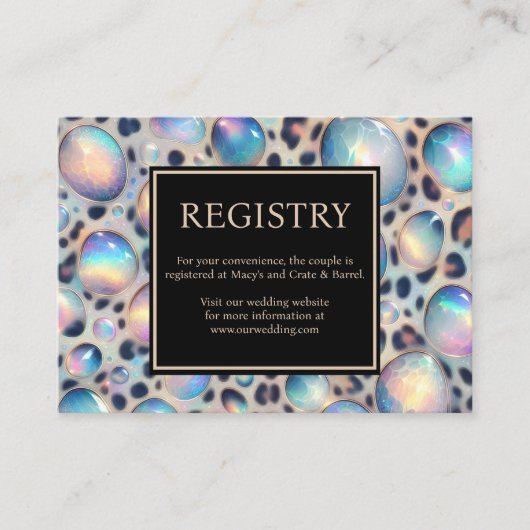 Exotic Posh GIft Registry Details Enclosure Cards エンクロージャーカード (正面)