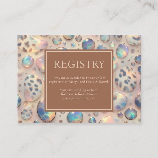 Exotic Posh GIft Registry Details Enclosure Cards エンクロージャーカード (正面)