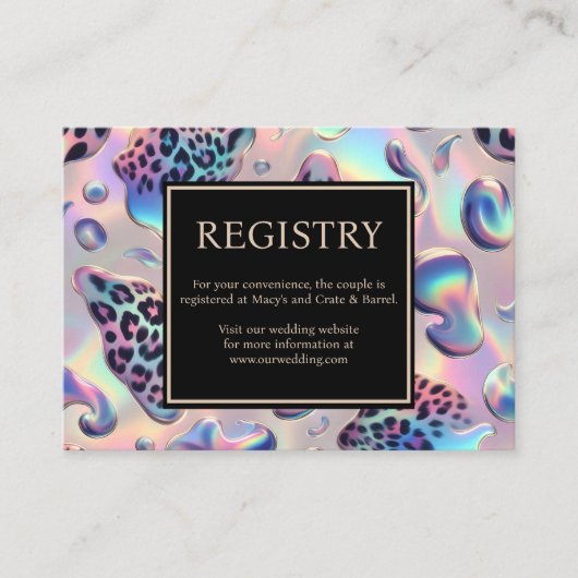 Exotic Posh GIft Registry Details Enclosure Cards エンクロージャーカード (正面)