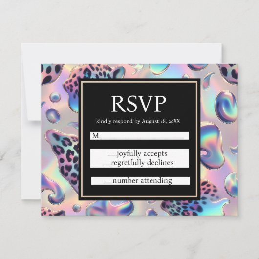 Exotic Posh RSVP Wedding Enclosure Cards (正面)