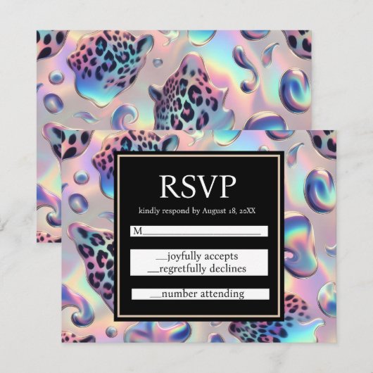 Exotic Posh RSVP Wedding Enclosure Cards (正面/裏面)