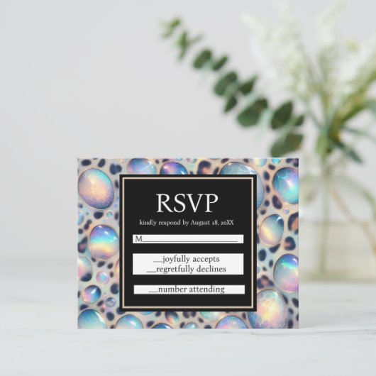 Exotic Posh RSVP Wedding Enclosure Cards (スタンド正面)