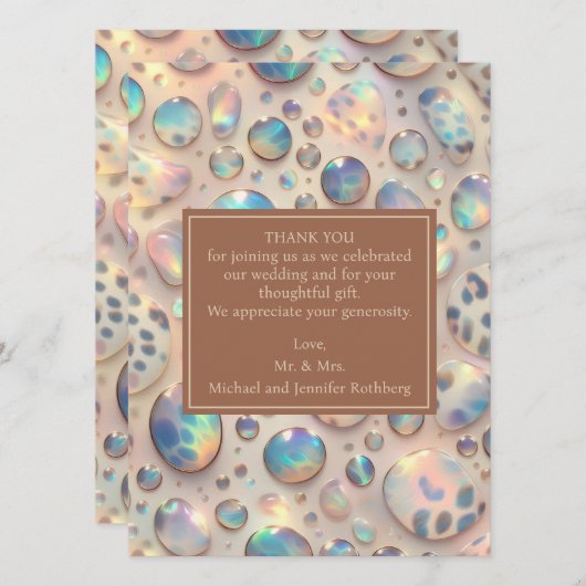 Exotic Posh Wedding Pre-Filled Thank You Cards 招待状 (正面/裏面)