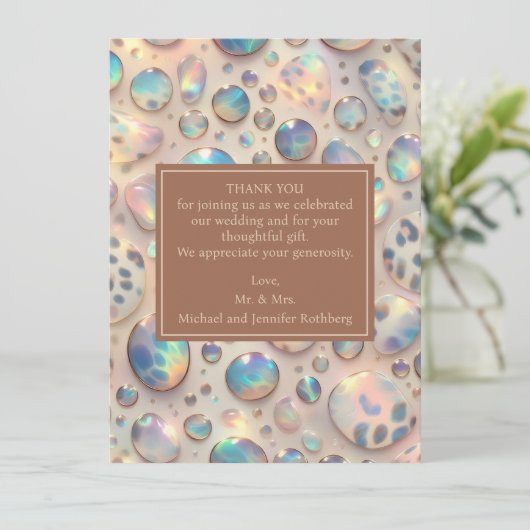 Exotic Posh Wedding Pre-Filled Thank You Cards 招待状 (スタンド正面)