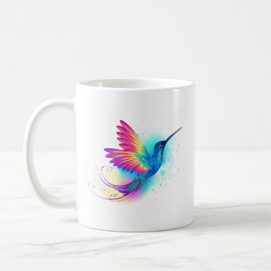 Exotic Rainbow Hummingbird コーヒーマグカップ (左)