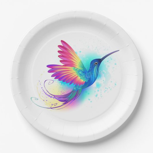 Exotic Rainbow Hummingbird ペーパープレート (正面)