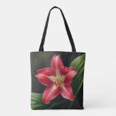 Exotic Red Lily Bloom-Luxury Floral Illustration トートバッグ (裏面)