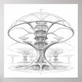 Exotic Sci-Fi Art: Alien Bio-Dome Hydroponic ポスター