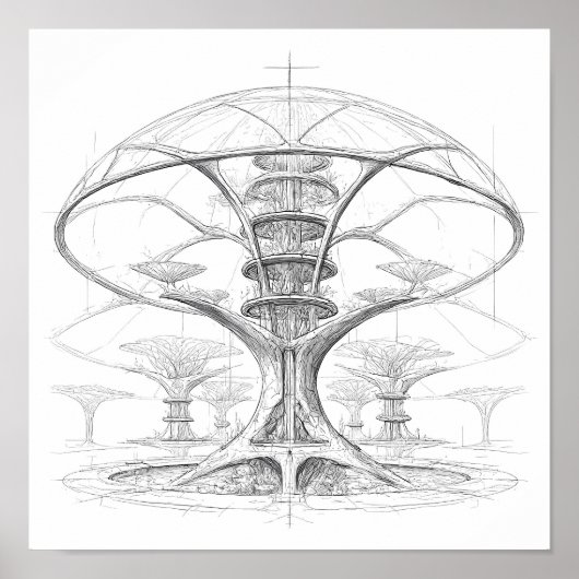 Exotic Sci-Fi Art: Alien Bio-Dome Hydroponic ポスター (正面)