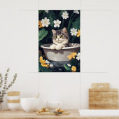 Exotic Shorthair In Bathtub Poster, Funny Cat ポスター (キッチン)