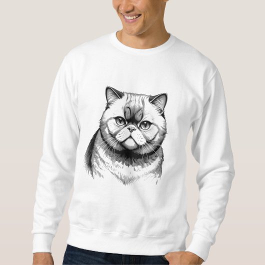 Exotic Shorthair Sketch Men's Sweatshirt スウェットシャツ (正面)
