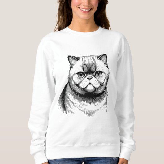 Exotic Shorthair Sketch Women's Sweater スウェットシャツ (正面)