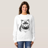 Exotic Shorthair Sketch Women's Sweater スウェットシャツ (正面フル)