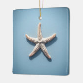 Exotic Starfish with Blue Background セラミックオーナメント (左)