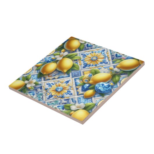 Exotic Tile Accents | Morrocan Mediterranean Lemon タイル (側面)