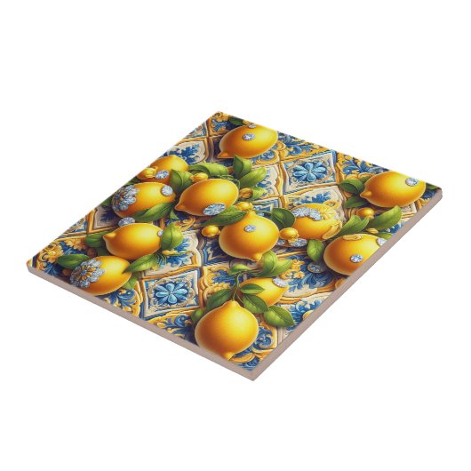 Exotic Tile Accents | Morrocan Mediterranean Lemon タイル (側面)