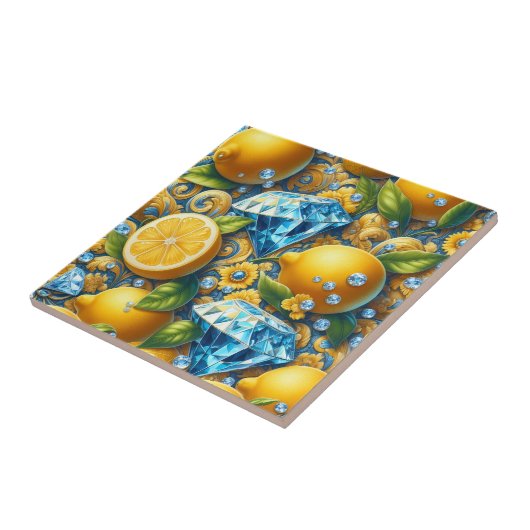 Exotic Tile Accents | Morrocan Mediterranean Lemon タイル (側面)