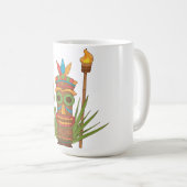 Exotic Tribal Tiki Mask Coffee Mug - Colorful  コーヒーマグカップ (正面右)