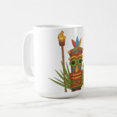 Exotic Tribal Tiki Mask Coffee Mug - Colorful  コーヒーマグカップ (正面左)