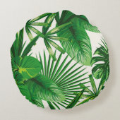 Exotic tropical natural green leaves composition o ラウンドクッション (裏面)