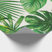 Exotic tropical natural green leaves composition o ラッピングペーパー (角)