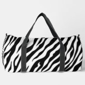 Exotic Zebra pattern Black and White ダッフルバッグ (正面)