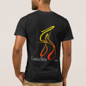 ExoticSkis – ブラックスウッシュT (Bella Canvas) Tシャツ (裏面)