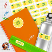 Exotische Ananas Namensaufkleber – 24er Set シール