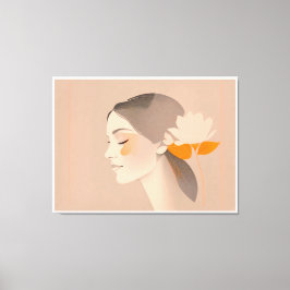 Exotische Schönheit - Farbiges Bleistift Portrait キャンバスプリント