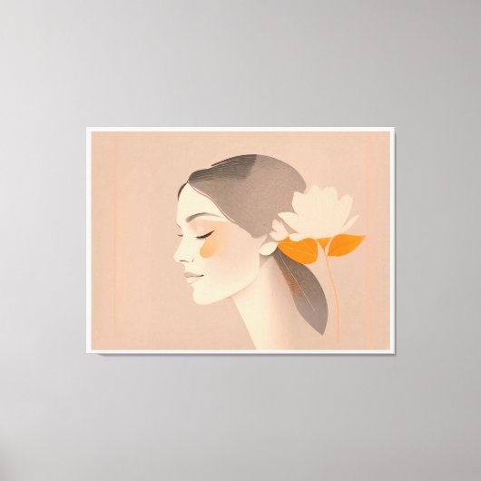 Exotische Schönheit - Farbiges Bleistift Portrait キャンバスプリント (正面)