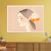 Exotische Schönheit - Farbiges Bleistift Portrait キャンバスプリント (インサイチュ (リビング))