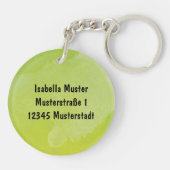 Exotischer Tucan mit Aquarell Hintergrund grün キーホルダー (裏面)