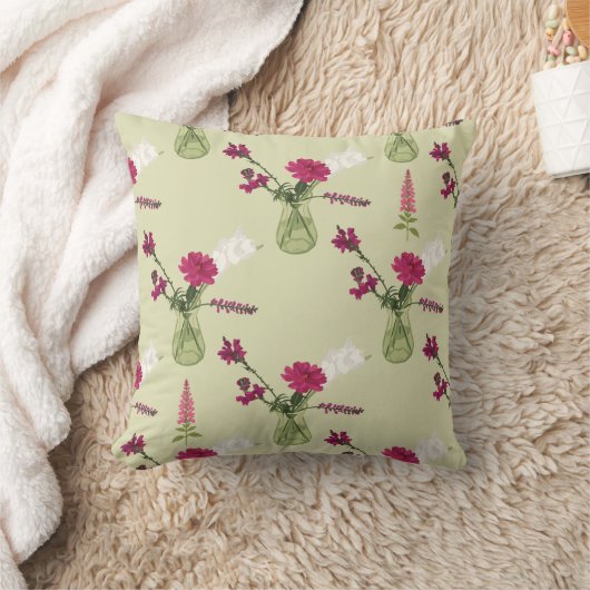 Exotisches Blumenarrangement im Glas クッション (ブランケット)