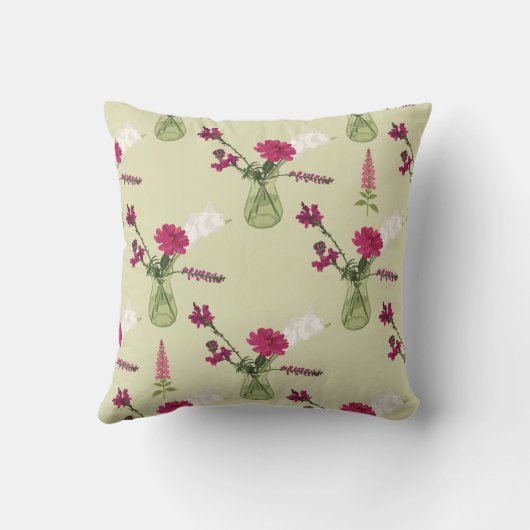 Exotisches Blumenarrangement im Glas クッション (裏面)