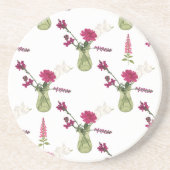 Exotisches Blumenarrangement im Glas コースター (正面)