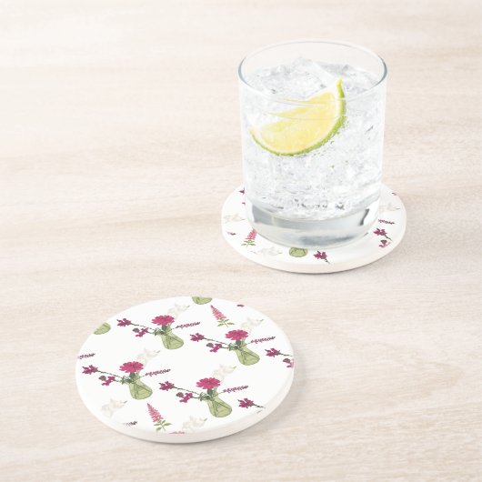 Exotisches Blumenarrangement im Glas コースター (側面)