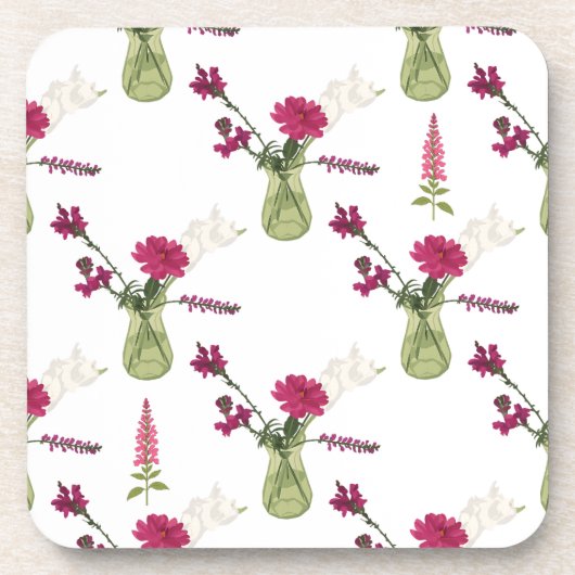 Exotisches Blumenarrangement im Glas コースター (正面)