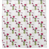 Exotisches Blumenarrangement im Glas シャワーカーテン (正面)