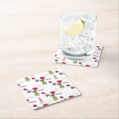 Exotisches Blumenarrangement im Glas スクエアペーパーコースター (インサイチュ)