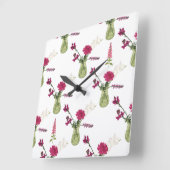 Exotisches Blumenarrangement im Glas スクエア壁時計 (傾斜)